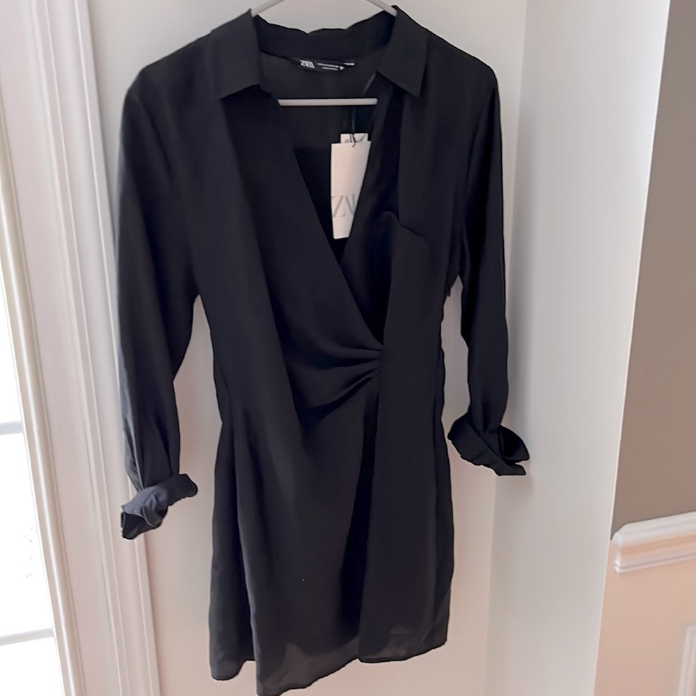 NWT Zara black smock dress